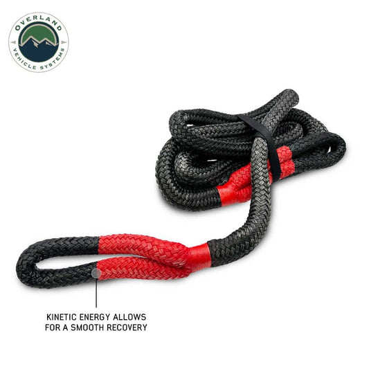 Black and red rope with Overland Vehicle Systems logo on a white background