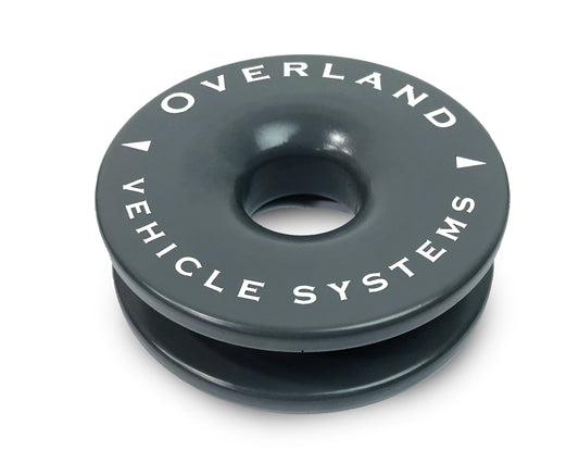 Black recovery ring with 'Overland Vehicle Systems' text on a white background