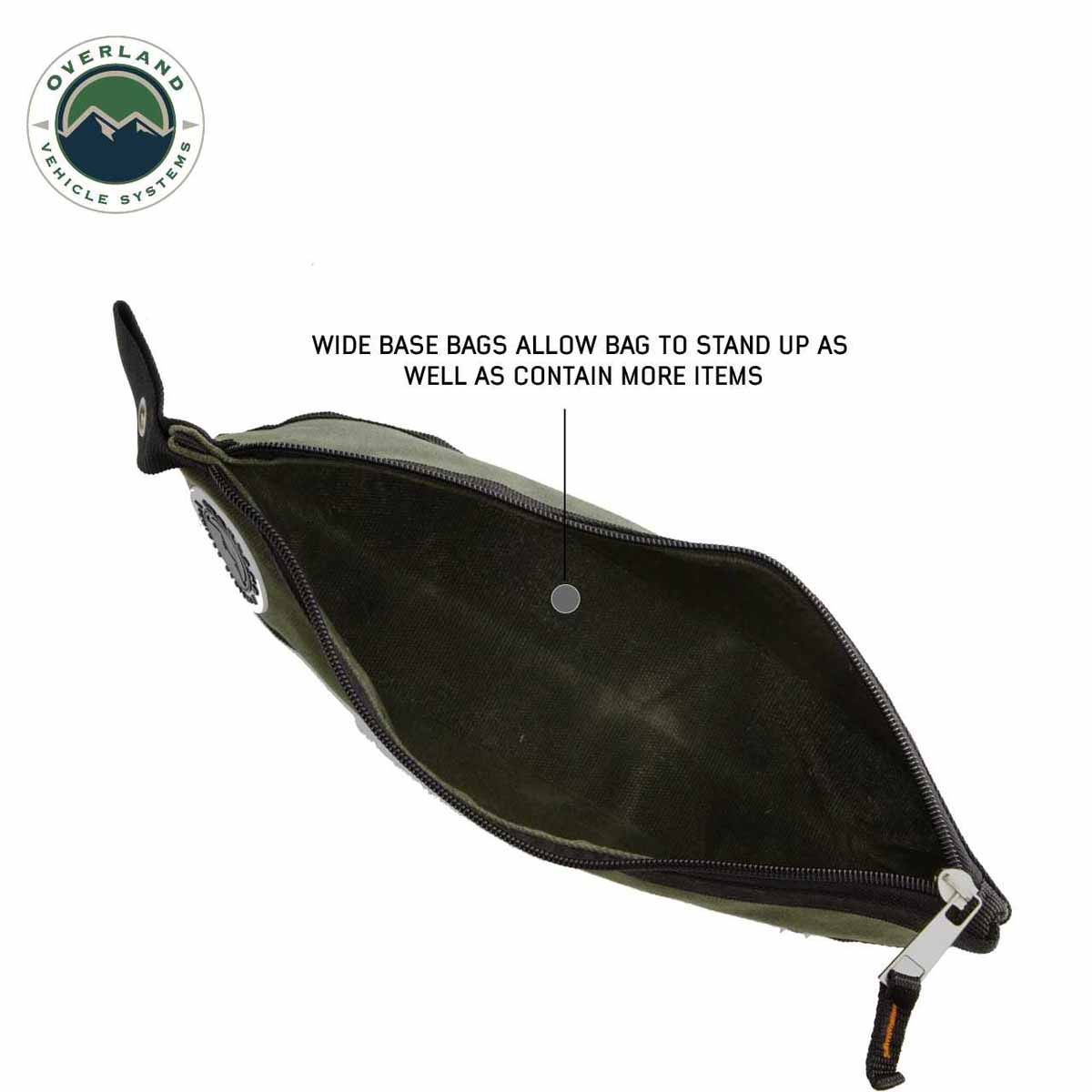 Black bag with text on a white background, featuring Overland Vehicle Systems logo.