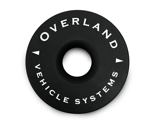 Black recovery ring with 'Overland Vehicle Systems' text on a white background