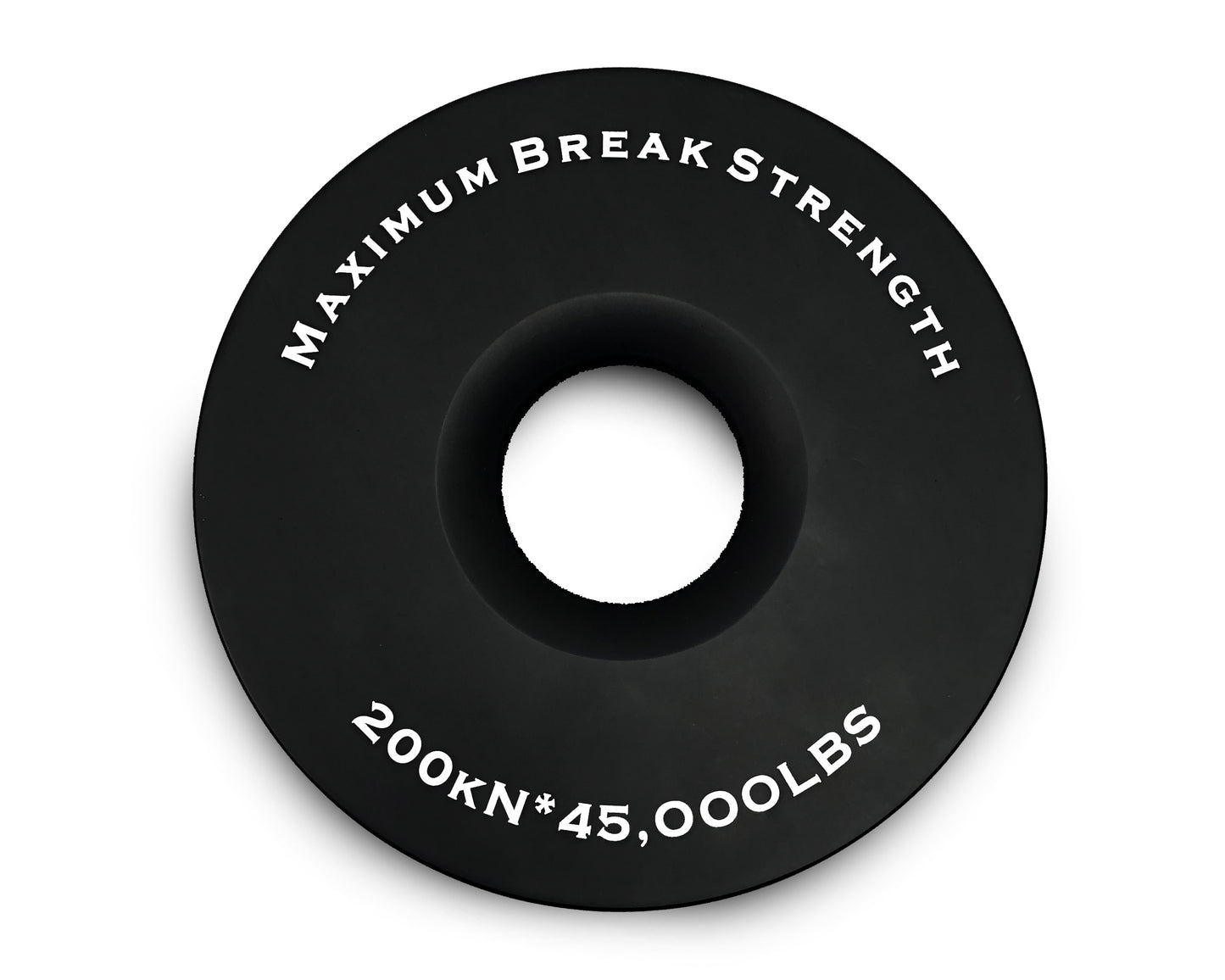 Black recovery ring with 'Maximum Break Strength' and weight capacity text on a white background