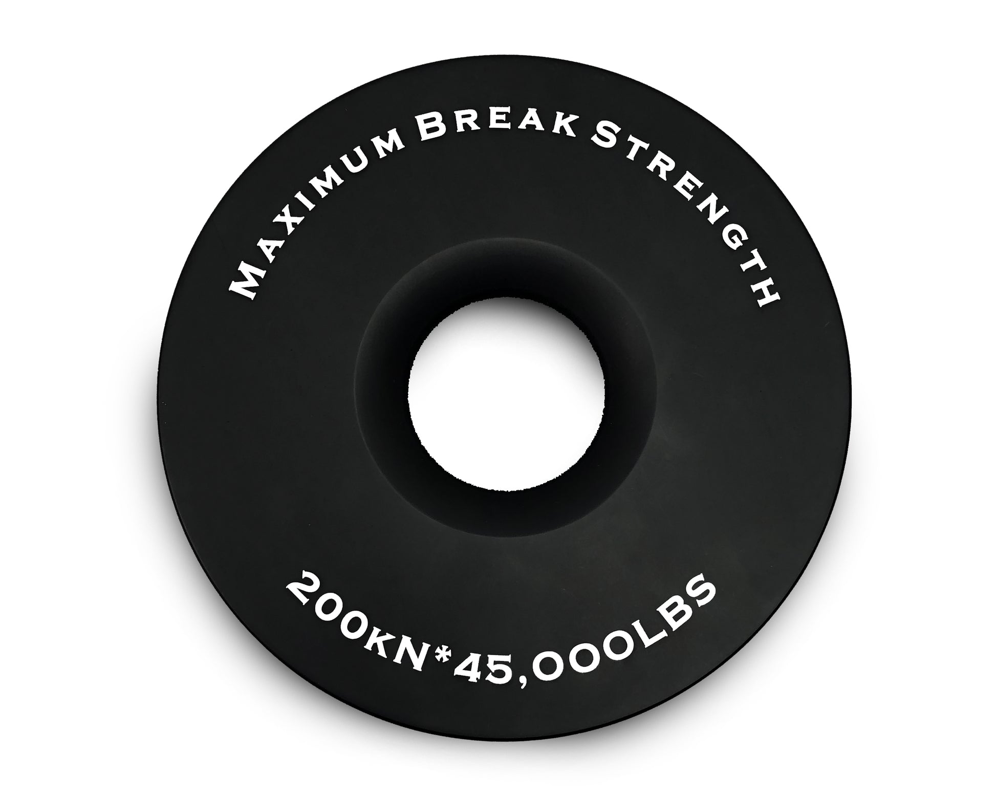 Black recovery ring with 'Maximum Break Strength' and weight capacity text on a white background