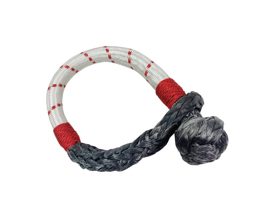 knotted rope and red and white handle on a white background