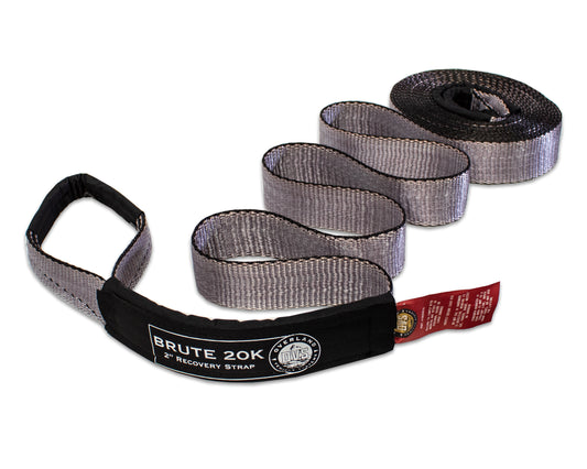 Brute 20K recovery strap with black and gray design on a white background