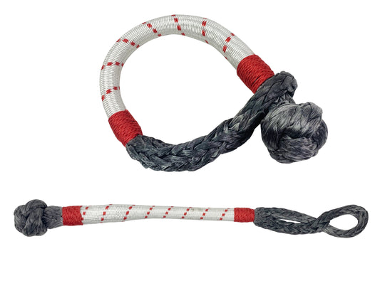 Rope with gray and red pattern on a white background