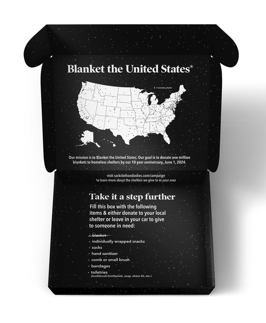 Black box with a map of the United States and text on a white background