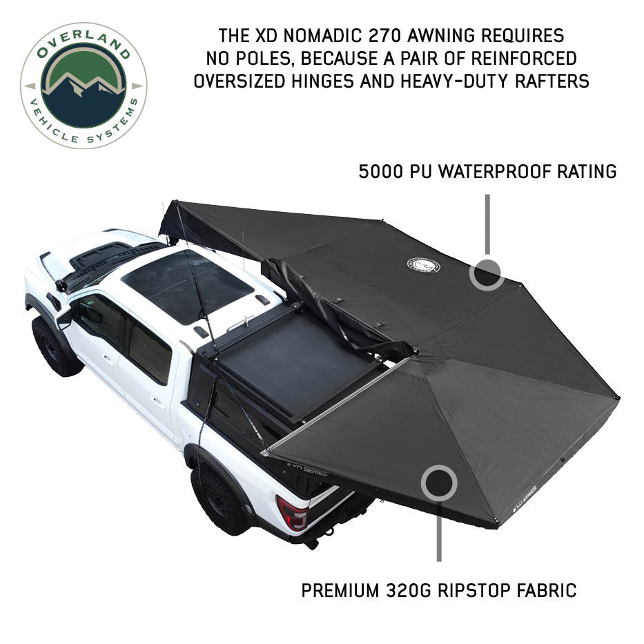 XD Nomadic 270 Awning W/Lights & Black Out (Passenger Side)