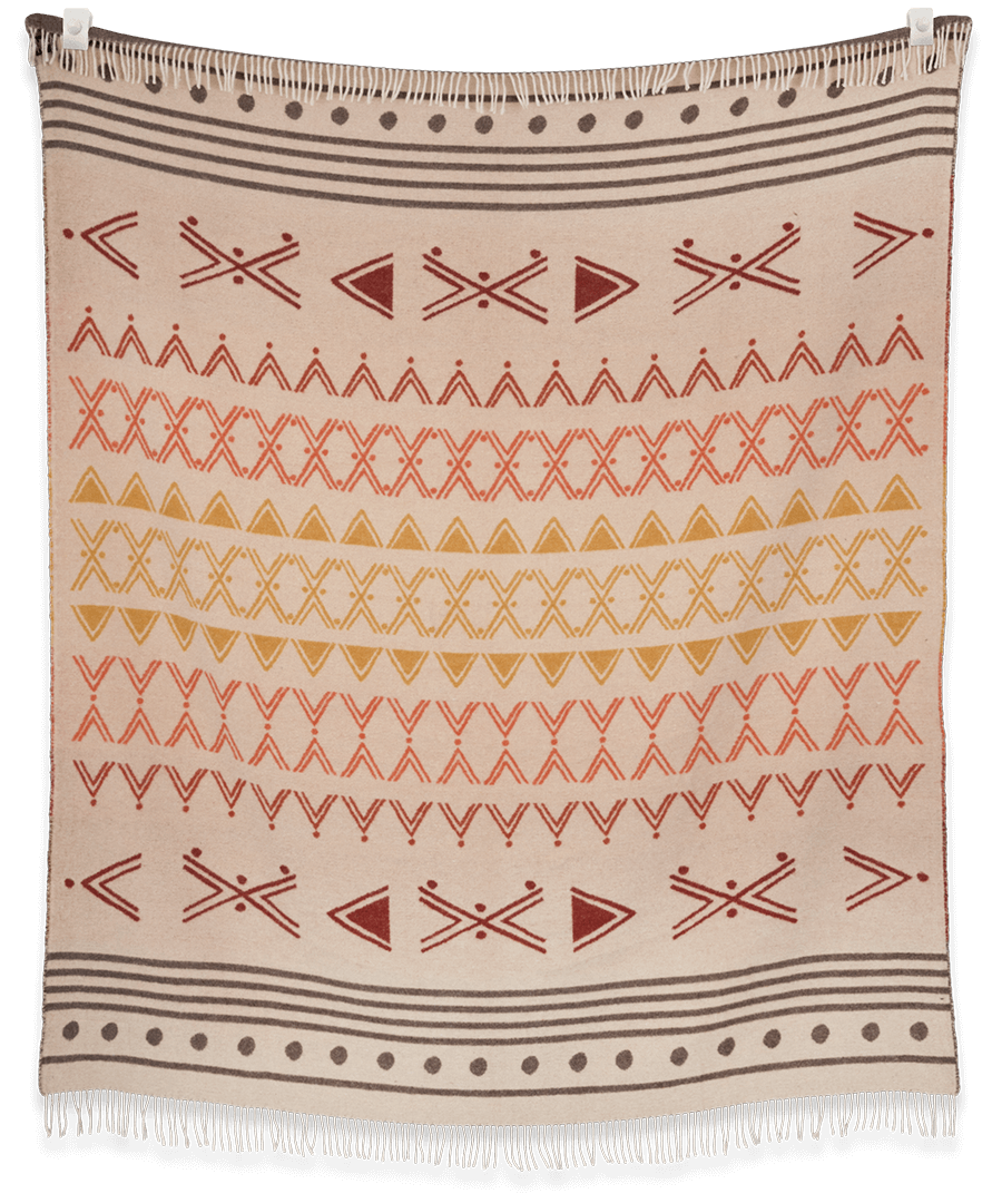 Textile with geometric pattern on a beige background