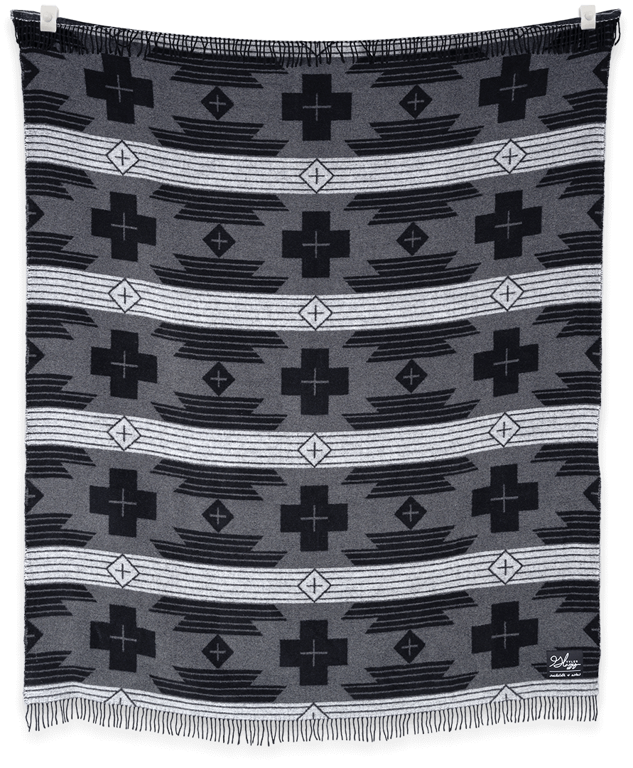 Textile with geometric pattern on a black background