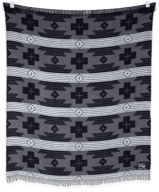 Textile with geometric pattern on a black background