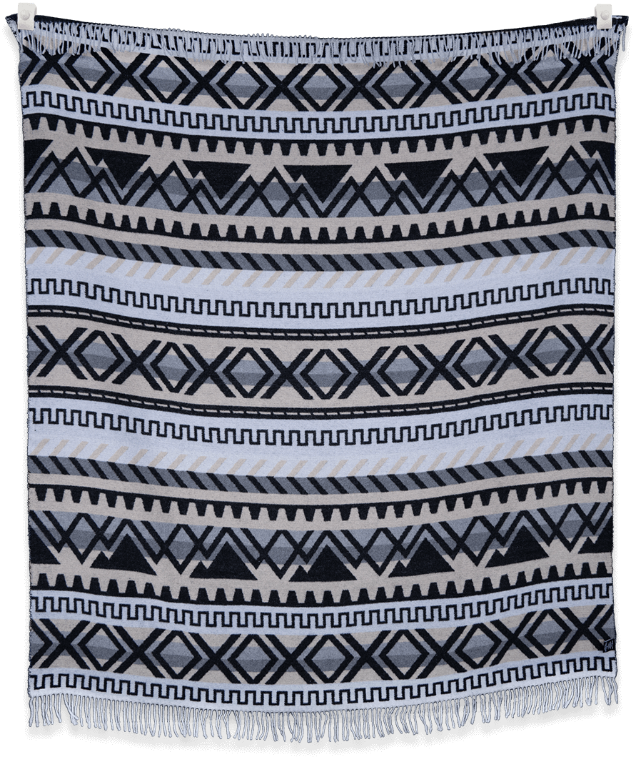 Textile with geometric pattern on a black background