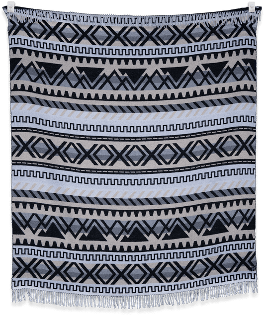Textile with geometric pattern on a black background