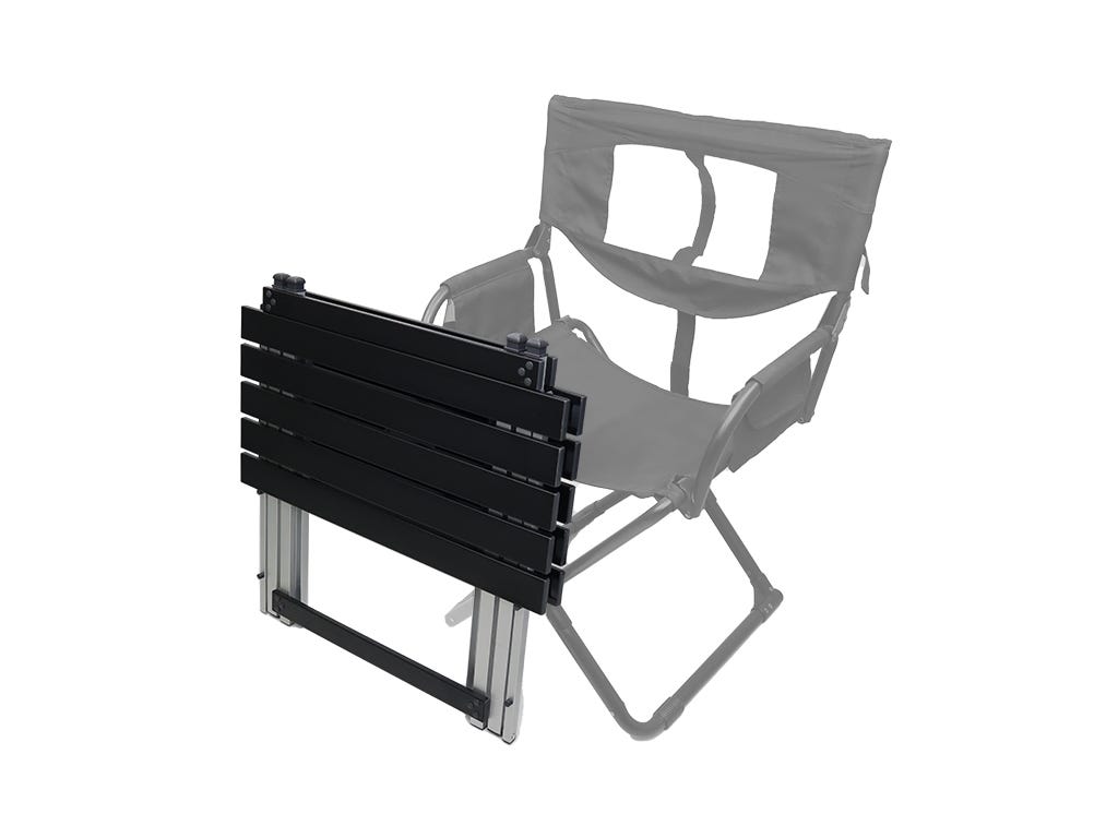 Black folding chair and gray camping chair on a white background